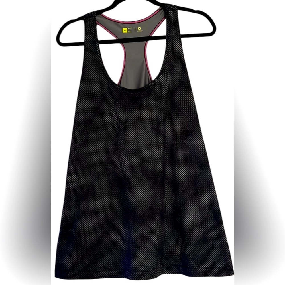 XERSION Gray/Black Polka Dot Pullover Racerback Tank Top, Size XL, GUC.